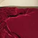 72-Inch Ruffled Velvet Christmas Tree Skirt with Foam Padding, Nylon Backing and Lace-Up Tie Closure, Burgundy