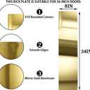 Door Kick Plate, 8" x 34" AL KickPlate, Fits 36" Doors, Gold Mirror Finish
