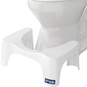 Squatty Potty Simple Curve Bathroom Toilet Stool 7" White