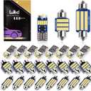 LUYED 24 PCS LED Interior Car Bulb Kit - 194/T10/DE3175 31mm/42mm Super Bright White Bulbs for Dome,Map,License Plate,Door,Trunk,Side Marker,Cornering Lights - Universal Fit for Cars, Trucks, SUVs
