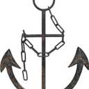 Metal Anchor for Wall Decor - Antique Nautical Decoration for Living Room, Restroom, Bathroom, Bedroom, Kitchen - Boat, Ship Anchor with Chain for Home Interior
