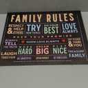Family Rules Canvas Wall Art Inspirational Quotes Wall Decor Picture Colorful Uplifting Man Cave Poster Print Painting for Home Office Bedroom Living Room Home Decorate Prepare To Hang (Family, 16"L x 12"W)
