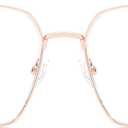 Zeelool Oversized Eyeglasses Frame for Women with Non-prescription Clear Lens Square Metal Eyewear JGM953566 (Jgm953566-01 Two-tone)