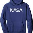 Officially Licensed NASA Worm White Distressed Space Geek Pullover Hoodie, L 