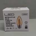 FLSNT 40W Equivalent LED Chandelier Light Bulbs, Dimmable Amber LED B11 E26 Candelabra Base Bulbs, 2200K Warm White, 330LM, 6 Pack UL,CA65 Listed.