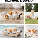 2 x Cat Cooling Mat, Cats Hammock with Water-Filled Mat, Waterproof Elevated Cat Beds with PVC Fabric, Curved Design, Pet Cooling mat for Cats, Summer Pet Bed for Indoor Use, Grey
