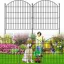 Decorative Garden Fence 32in (H) x24ft (L), 10 Pack No Dig Fence Animal Barrier for Dog, Arched Flower Bed Edging, Wire Border Panel Fencing for Yard Patio Outdoor Decor