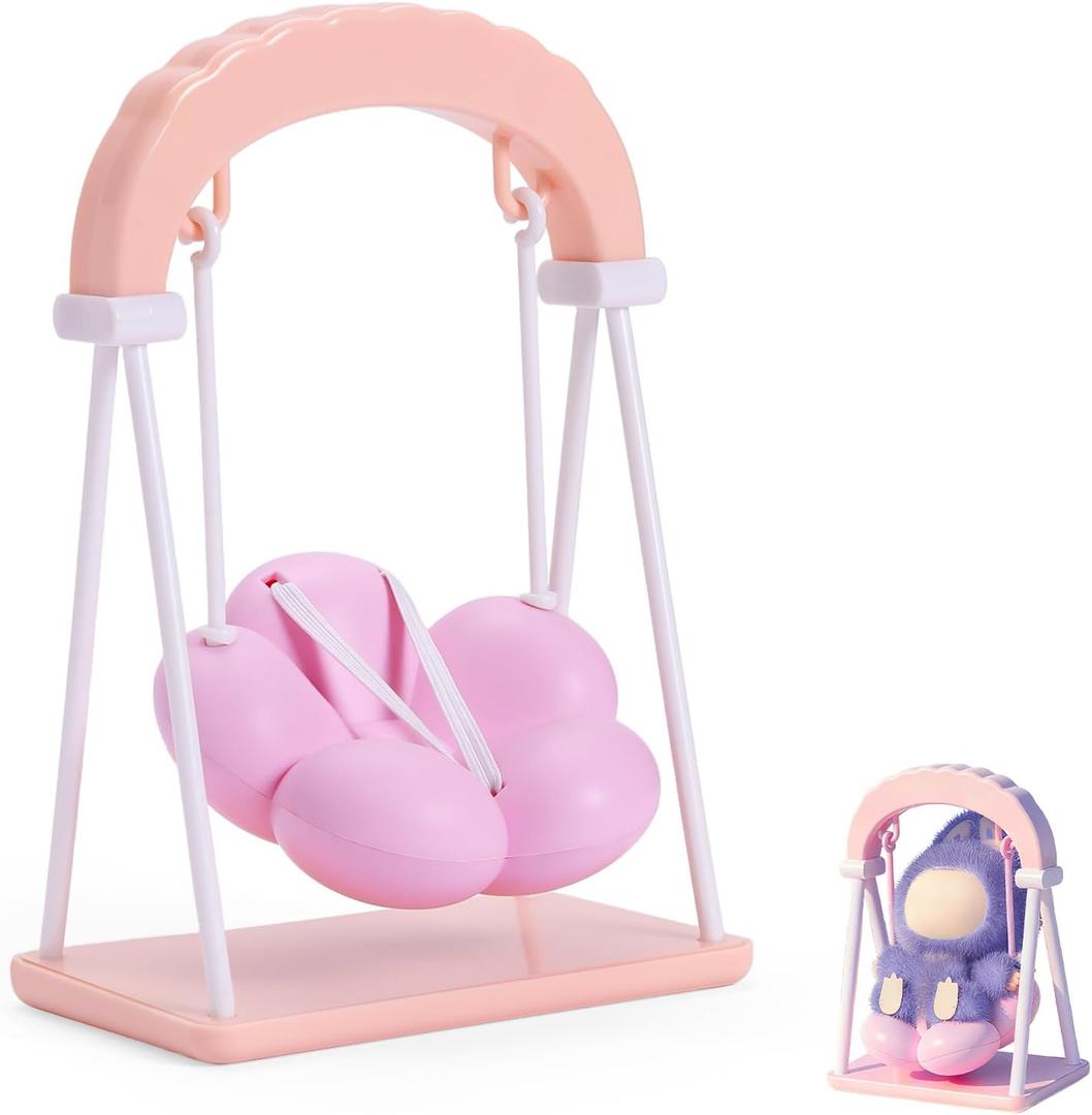 Doll Accessories for 17cm Doll, Cute Swing Car Seat Ornament Doll Accessory for Desktop Stand Gifts (Violet)