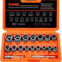 18 Piece Bolt Extractor Set, 3/ 8" Drive Rounded Bolt & Nut Remover, Lug Nut Removal Tool with Hex Adapter, Stripped For Damaged, Frozen, Studs, Rusted, Rounded-Off Bolts, Nuts & Screws