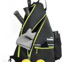 Mangrove Pickleball Bag, Men's & Women's Pickleball Backpack, Adjustable Sling Bag w/Fence Hook/Large Capacity/Safety Pocket (Green)