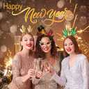 CYLYH 7x5ft Happy New Year Backdrop 2026 New Years Eve Backdrops New Year Party Banner Lucky Horseshoe Champagne Fireworks Christmas New Year Background