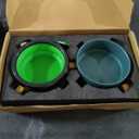 Petygooing Dog Bowls,Green Ceramic Cat Dog Bowl Set with Stand for Food and Water Feeder,Non-Slip Cute Modern Pet Dishes for Cats Small Size Dogs Puppy (13.5OZ/5.1 in)