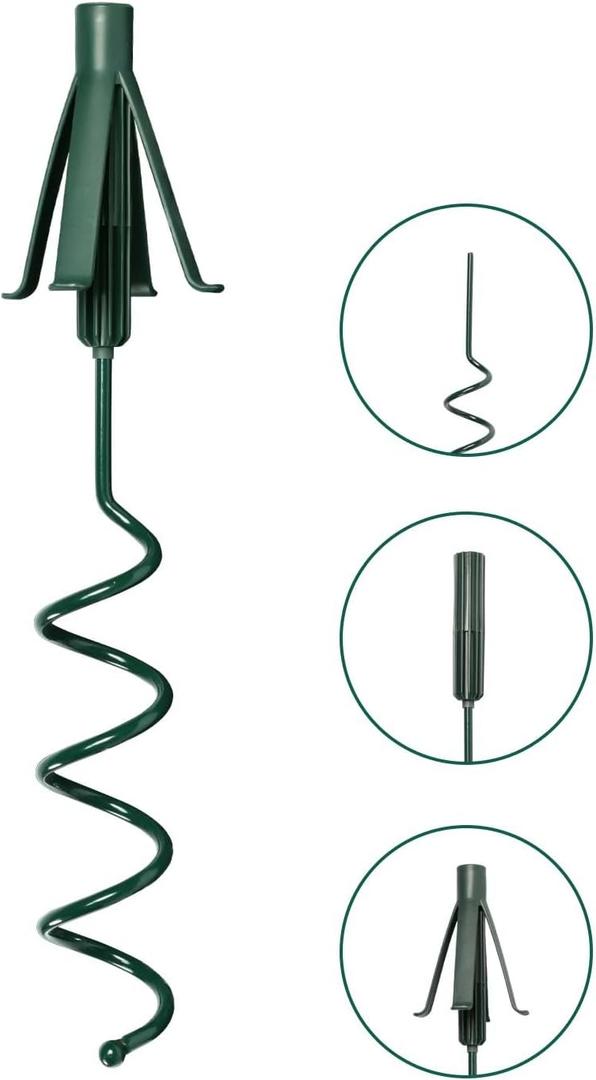 Christmas Tree Topper Holder - Heavy-Duty Metal Twist On Tree Topper Supporter for Your Tree Toppers, Tree Topper Stabilizer Fits Most Tree Sizes, Secure Lock for Treetop Ornaments (Green)