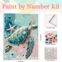 Auremi Turtle Paint by Number Kits with Framed, DIY Animals Paint by Number Canvas for Adults, Easy Acrylic in Canvas with Brushes for Decor 20x30cm