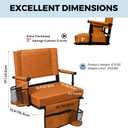 Extra Wide Bleacher Seat w/ Back & Cushion, Stadium Seat w/ Support -Orange