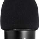 ienza® Windscreen for Blue Yeti Foam - Also Fits Other Large Microphones Such as MXL, Audio Technica and More - Quality Sponge Material to Act as a Pop Filter for Your Mic (Black)