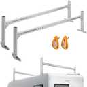 Universal Trailer Ladder Rack,800LB Capacity Painted Frosted Surface Aluminum, with 2 Straps for Open and Enclosed Trailers,Fits 5.7'-8.1' Width Trailer(USPTO Patent NO.: USD1011870S)