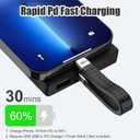 Short USB C to Lightning Cable, [MFi Certified-13.5cm] 30W Fast Charging for 14 Pro/14/13/13 Pro/12 Pro Max/12/11/11 Pro/X/XS, AirPods, iPad Pro Air Mini, MacBook (Not Work with DAC)- Black