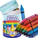 Officygnet 24 Colors Jumbo Crayons for Toddlers, Easy to Hold Large Crayons for Kids, Non-Toxic Big Crayon for Kids Coloring & Art Supplies, Ideal Birthday Gift Easter Party Favor for Boys Girls