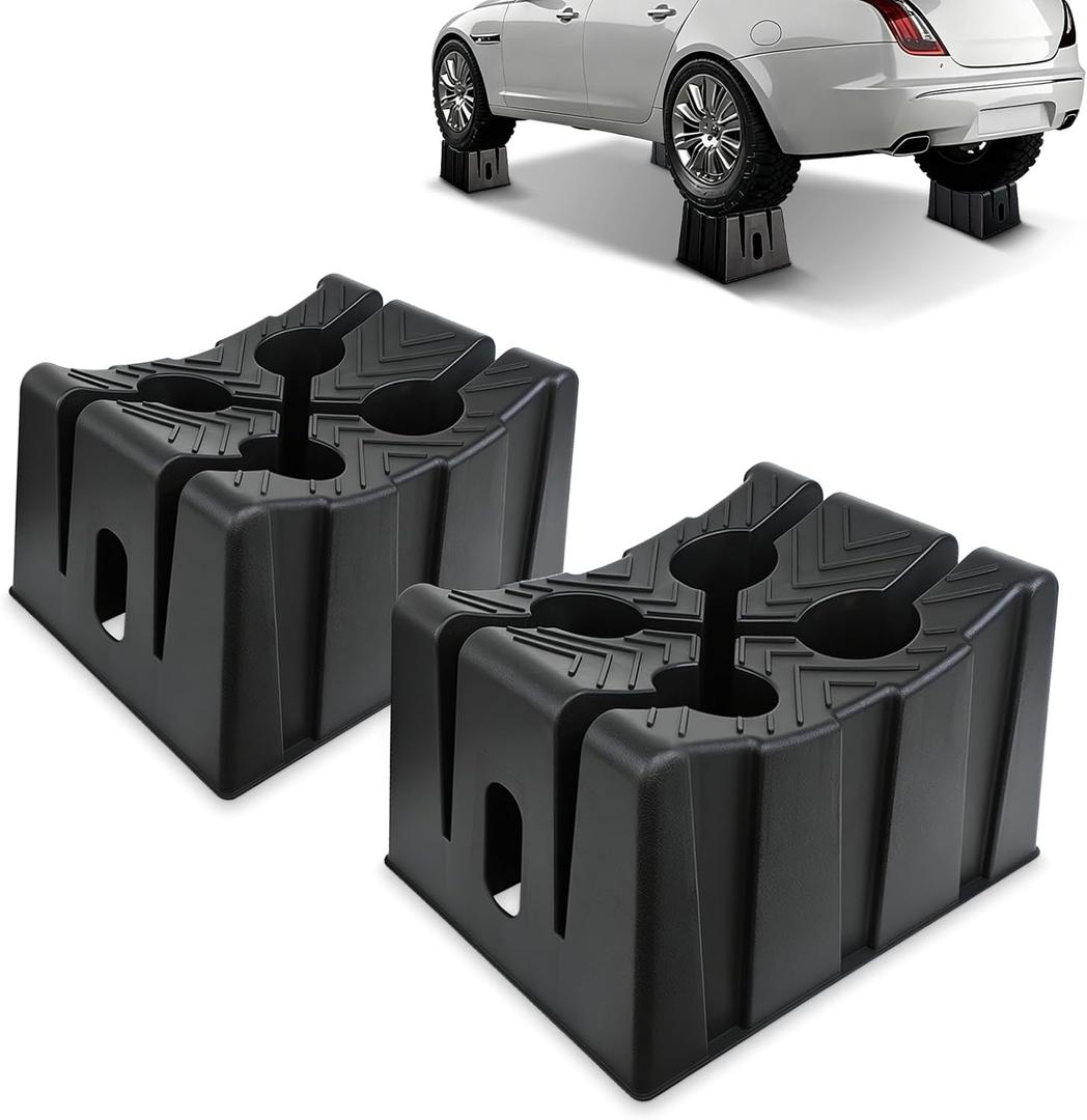 ROBLOCK 8" Car Lift Wheel Cradle for Vehicle Maintenance, Storage, Display, All-Around Wheel Cradles with Anti-Slip Texture for Garage, Car Show, Solid Support, Stackable Storage, Lightweight, 2 Pack