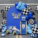 Race Car Party Decorations Racing Theme Centerpiece Gas Station Blue Decor Party Backdrop Photo Booth Prop for Birthdays Race Car Parties Festive Events