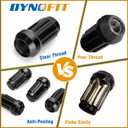 Dynofit 1/2-20 Lug Nuts Compatiable with Jeep Ford Dodge 5 Lug Wheel, fit Wrangler Liberty Grand Cherokee Explorer, 20pc Aftermarket Wheel Locking Nut 1.38" H 6 Spline Closed End Tuner Nut with 1 Key