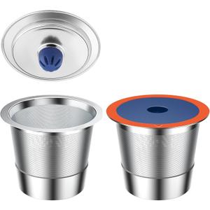 2 PACK Stainless Steel Reusable K Cups for Keuring 2.0 and 1.0, Reusable Coffee Pods for Coffee Maker, Sturdy Refillable K Cup,Permanent Filter