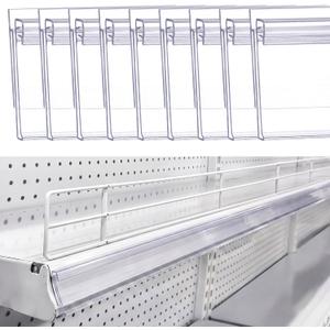 50 Pack Shelf Label Strips with Talker Grippers,Clear Back