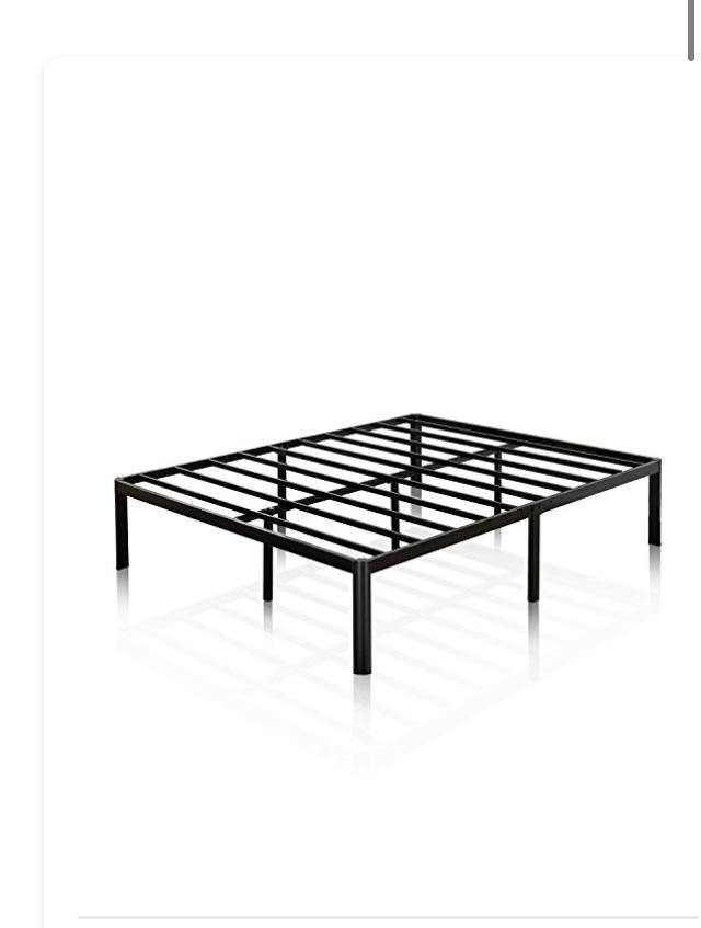 Zinus Van 16 Inch Metal Platform Bed Frame with Steel Slat Support / Mattress Foundation, Full