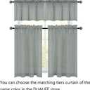 DUALIFE 2 Panels Grey Sheer Valance - Basement Semi Sheer Valances for Kitchen Window Dressing with Rod Pocket (Gray,52 by 18 Inches Long)