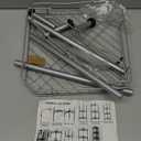 2 Tier Floor Standing Corner Shower Caddy Organizer Shelf with Hooks, Bathroom Shelves Stand Rack, Silver