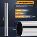 3 Inch Stainless Steel Exhaust Pipe 30 Inch Long, 3" OD x 30" Length T304 Straight Exhaust Tubing DIY Extension Pipe, Automotive Universal Fit, 1 Pack
