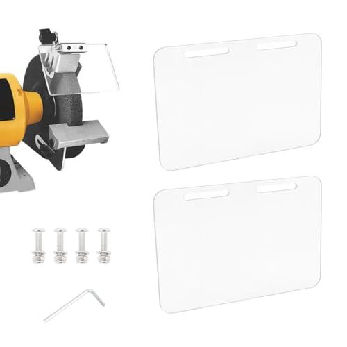 SCOTTCHEN Tempered Glass Bench Grinder Replacement Eye Shield, 4”x 6”,Bench Grinder Guards, bench grinder Safety Shields,bench Grinder Protective Cover-2 Pcs