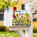 Easter Mailbox Covers Magnetic Standard Size, Sunflower Cross Bless This Home Mailbox Wraps, Farmhouse Christian Outdoor Garden Yard Decor