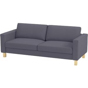 Sofa Cover Only. The Durable Fabric Karlstad Three Seat (Not Loveseat) Sofa Cover (Width: 205CM) Replacement Compatible for IKEA Karlstad 3 Seater Slipcover (Flax Polyester Darker Gray)