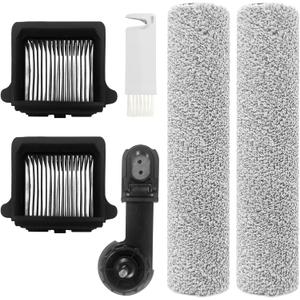 Replacement Brush Roller and Vacuum Filter For Tineco Floor ONE S7 Flashdry Smart Cordless Wet Dry Vacuum Cleaner(2 Roller Brush+2 Hepa Filter+1 Handle)