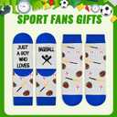 HAPPYPOP Birthday Gift for Boys - Kids Soccer Basketball Baseball Hockey Socks with Cards (XXL)
