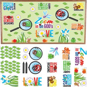 Zoom in VBS Classroom Bulletin Board Set - 59 Pieces, Vacation Bible School Supplies, 16 x 24.5