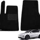 WENNEBIRD Superior Carpet Front Row Floor Mats for 2025-2026 Tesla Model Y (Juniper), 0.6-Inch Ultra-Thick, Noise-Reducing, All-Weather Waterproof Anti-Slip 2-Pc Set