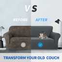 ZNSAYOTX 1 Piece Jacquard Couch Covers for 3 Cushion Couch Living Room High Stretch Sofa Cover Pets Dogs Friendly Anti Slip Thickened Slipcovers Furniture Protector (Sofa, Dark Grey)