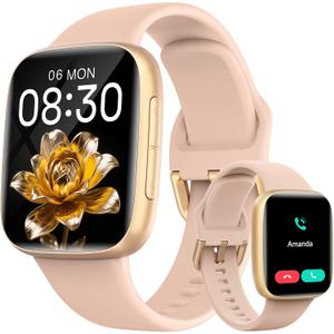 Smart Watches for Women, 1.85" AMOLED Screen Smartwatch Compatible iPhone/Samsung/Android (Answer/Make Call), 100+ Sport Modes Fitness Tracker with Heart Rate/SpO2/Sleep Monitor, 3ATM Waterproof (Rose Gold)