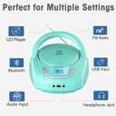 Portable CD Player Boombox with Bluetooth,FM Radio,USB MP3 Playback,CD Players for Home or Outdoor