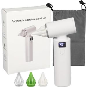 Ear Dryer with 3 Ear Tips, Electric Ear Drying Machine, Rechargeable Ear Moisture Water Removal, Electronic Warm Air Ear Drying Device for Swimmers, Showering, Scuba, Water Sports, Surfing