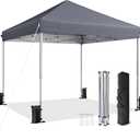 10x10 Pop Up Canopy Tent with One-Push Center Lock,Dark Gray