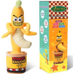 Funny Banana Toy, Gifts Mimicking, Recording Repeating What You Say, Hilarious Laughs, Novelty Gag Gift for Adults Friends Coworkers Office
