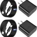 45W USB C Fast Charger Compatible with Samsung Galaxy S25 Ultra 2Pack Fast Charging with 6FT USB C Cable for S25/S24/S23/S22,Z Fold 5 6/Z Flip 5 6 Tab S10/S9/S8 PPS Wall Charger
