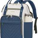 KROSER Laptop Backpack 17" Stylish Backpack Water Repellent College Casual Daypack Travel Business Work Bag for Men/Women-Beige/Haze Blue