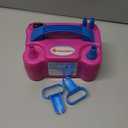 IDAODAN Electric Balloon Pump, Portable Electric Balloon Blower Machine Balloon Air Pump Dual Nozzle Rose Red 110V 600W Balloon Inflator for Party Decorations