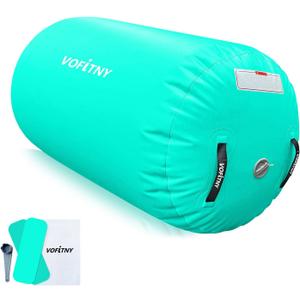 VOFiTNY Gymnastics Tumbling Equipment Air Barrel Inflatable Octagon Tumbler Roller Back-bend Trainer Cheerleading Without Pump (2.6'L x 1.55'D)
