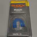 Shock Doctor Mouth Guard for Braces, Upper Teeth Protection, Instant Fit, Adult & Youth Sizes,Blue